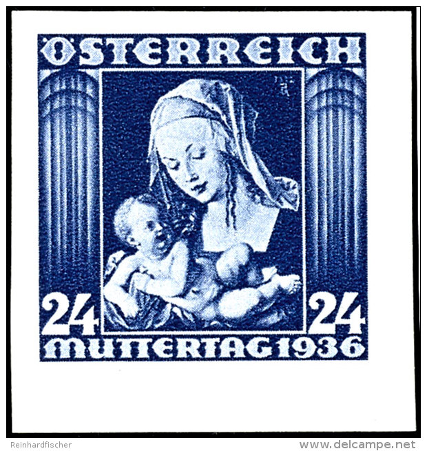 1936, 24 G. "Muttertag", Abart "ungez&auml;hnt", Tadellos Postfrisch, Fotobefund Soecknick V&Ouml;B: "echt Und... - Other & Unclassified