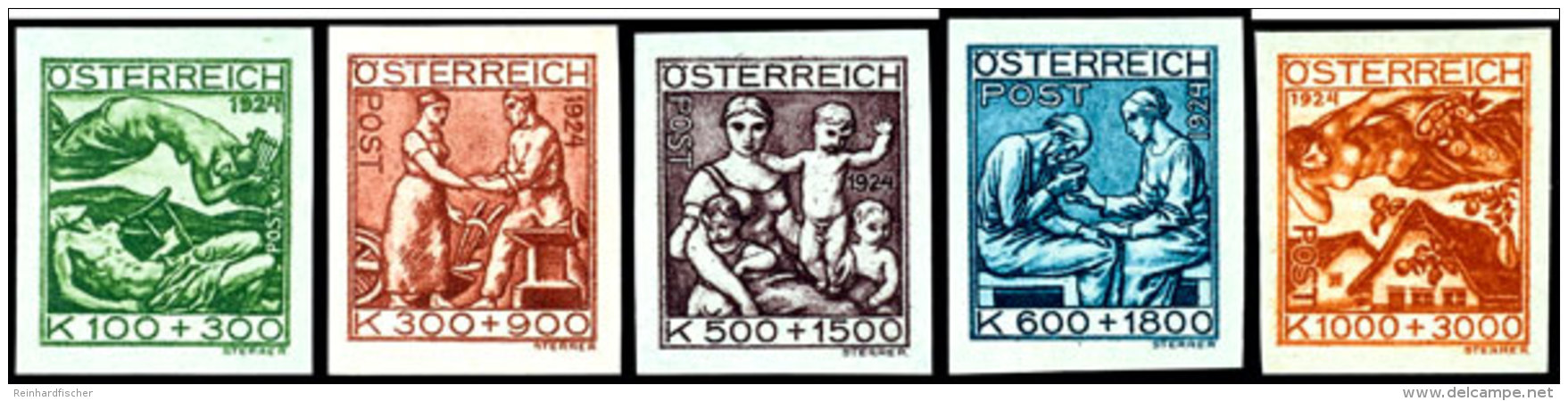 1924, 100 Kr. + 300 Kr. Bis 1.000 Kr. + 3.000 Kr. "Jugend Und Tuberkulosef&uuml;rsorge", Abart "ungez&auml;hnt",... - Other & Unclassified