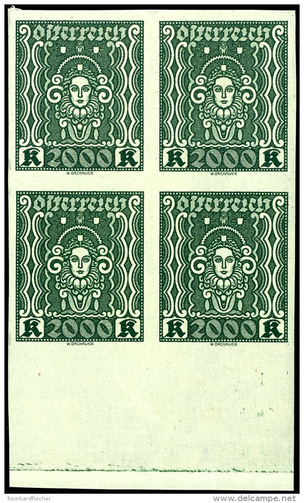 1922, 20 - 10.000 Kr. Frauenkopf Ungez&auml;hnt, Ungebraucht Kpl., Dabei 2.000 Kr. Im Postfrischen 4er-Block,... - Other & Unclassified