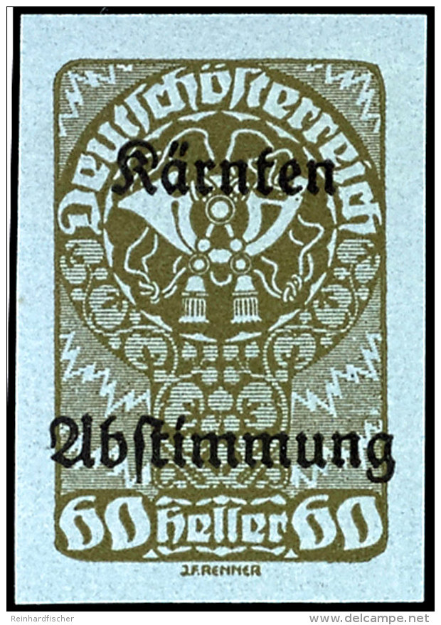 1920, 5 - 60 H. Volksabstimmung, Abart "ungez&auml;hnt", Kompletter Satz, Ungebraucht, Mi. F&uuml;r Ungebraucht... - Other & Unclassified
