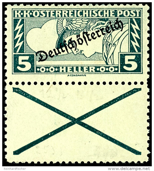 1919, 5 H. Eilmarke Gez&auml;hnt 12 1/2 Mit Andreaskreuz Unten, Postfrisch, Oben Ein Belanglos D&uuml;nner Zahn,... - Other & Unclassified