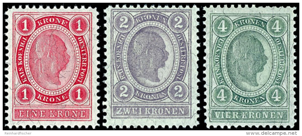 1899, 1 Heller Bis 4 Kronen "Freimarken Kaiser Franz Joseph In Kronenw&auml;hrung", Kompletter Satz Zu 15 Werten,... - Other & Unclassified