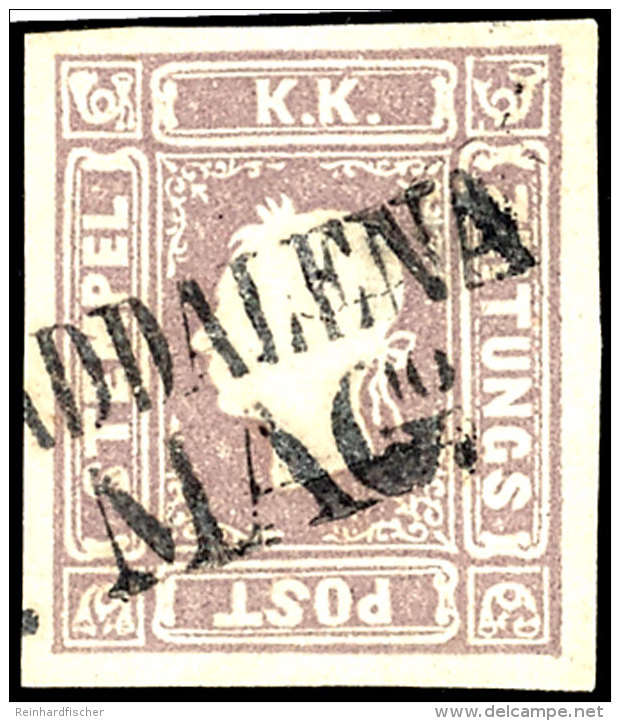 1859, 1,05 Kr. Lila Zeitungsmarke, Allseits Gut Gerandet Mit Venetien Teilstempel  "S.M. MADDALENA", Tadellos,... - Other & Unclassified