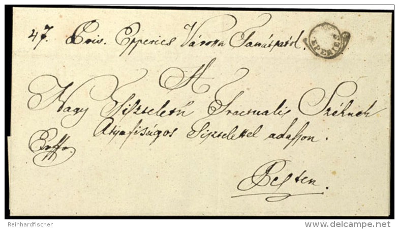 "EPERIES" Posthornstempel Klar Auf Briefh&uuml;lle Nach Pest Mit Ank.-Stpl., Selten, M&uuml;ller Nr. 336d ... - ...-1850 Prephilately