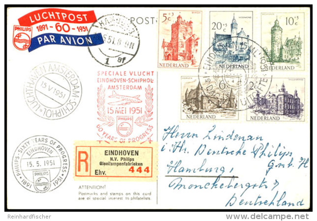1951, Sommermarken Als FDC Auf Sehr Dekorativer Einschreiben/Sonderflugpostkarte, Mi. 250,-, Katalog: 570/74... - Other & Unclassified