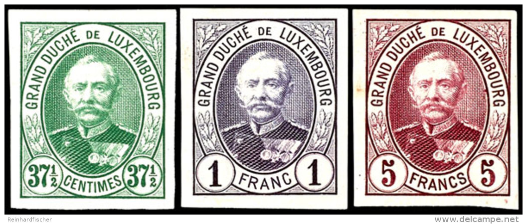 1891, 12 1/2 C. - 5 Fr. "Gro&szlig;herzog Adolf", Probedrucke In Originalfarben, Herstellungsverfahren:... - Other & Unclassified