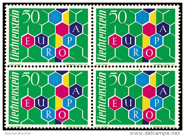 50 Rp. Europa-Marke 1960, Type I, Postfrischer Viererblock, Tadellos Erhalten, Unsigniert, Mi. 400.-, Katalog: 398I... - Other & Unclassified