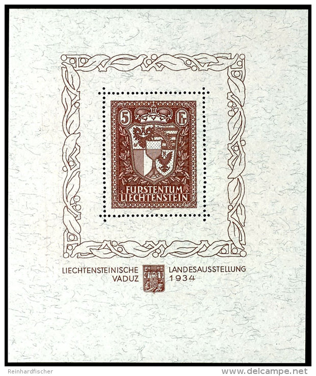 Blockausgabe "Liechtensteinische Landesausstellung Vaduz 1934", Originalformat, Tadellos Postfrisch, Unsigniert,... - Other & Unclassified