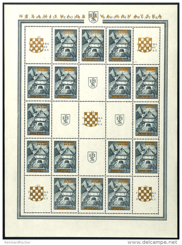 1941, 1,50+1,50 Din Und 4+4 Din Mit Goldenem Aufdruck, Je Im Postfrischen Bogen (Bogen B), Katalog: 39/40... - Croatia