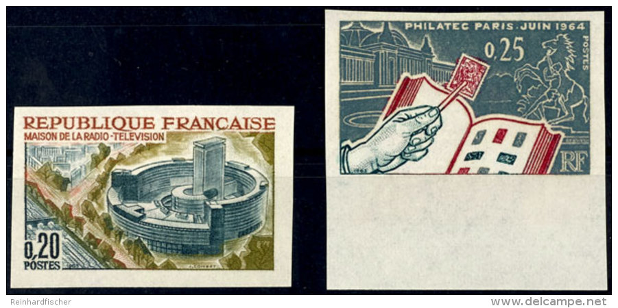 1963, 0,25 Fr. Ausstellung Philatec Und 0,20 Fr. Er&ouml;ffnung Des Rundfunk- Und Fernsehgeb&auml;udes In Paris,... - Other & Unclassified