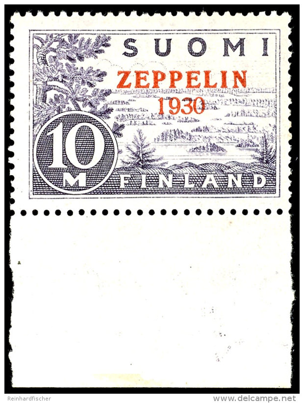 10 M. Zeppelin, Tadellos Postfrisch, Vom Unterrand, Gepr. F&ouml;rsterling, Katalog: 161 **10 M. Zeppelin, In... - Other & Unclassified