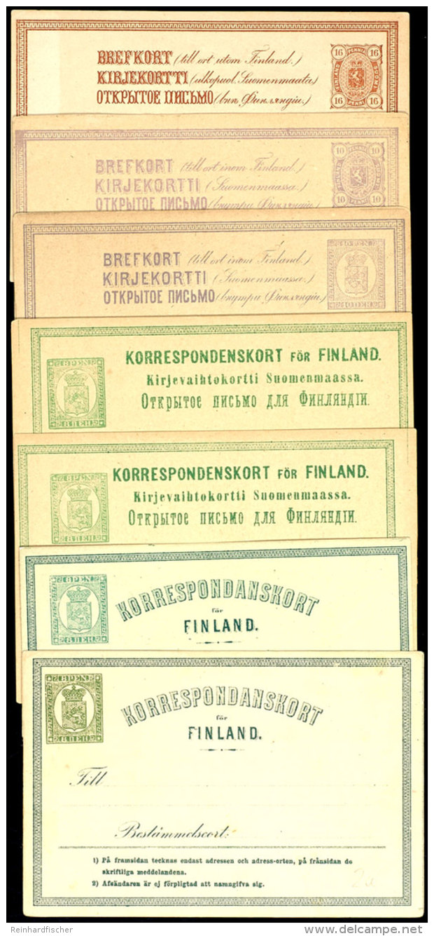 8, 10 Und 16 P., 7 Versch. Ungebraucht Ganzsachenkarten, Katalog: Ex P2/10 GA*8, 10 And 16 P., 7 Various Unused... - Other & Unclassified