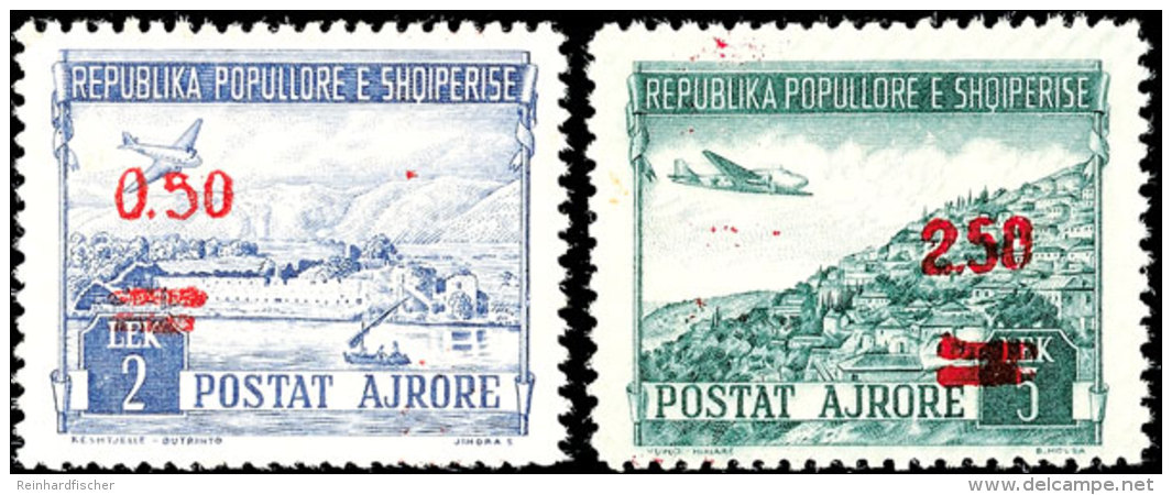 0,50 Auf 2 L. Und 2,50 Auf 5 L. "Flugpostmarken", Flugpostausgabe 1952, Tadellos Postfrisch, Mi. 550.-, Katalog:... - Albania