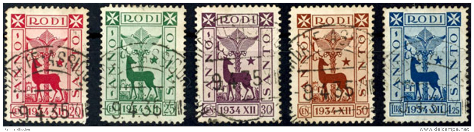 20 C. Bis 1,25 Lire Heiliges Jahr 1934, Sauber Gestempelt, Pracht, Mi. 122.-, Katalog: 168/72 O20 C. Till 1, 25... - Other & Unclassified