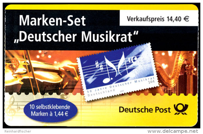 Markenheftchen "50 Jahre Deutscher Musikrat", Abart FI: "Druck Des Markenbildes Auf Der Deckelseite (Marken Ohne... - Other & Unclassified