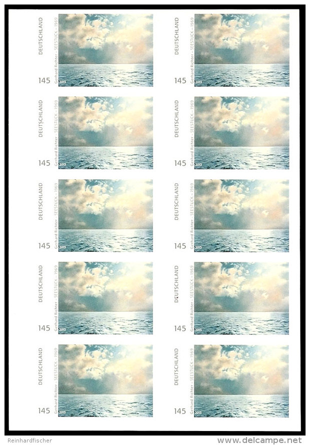1,45 Gerhard Richter - Gem&auml;lde "Seest&uuml;ck", Folienblatt Mit 10 Briefmarken, Mit Abart "ungestanzt",... - Other & Unclassified