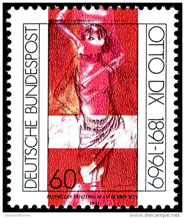 60 Pfg Otto Dix Mit Passerverschiebung, Tadellos Postfrisch, Dekorative Abart!, Katalog: 1572Abart **60 Pfg... - Other & Unclassified