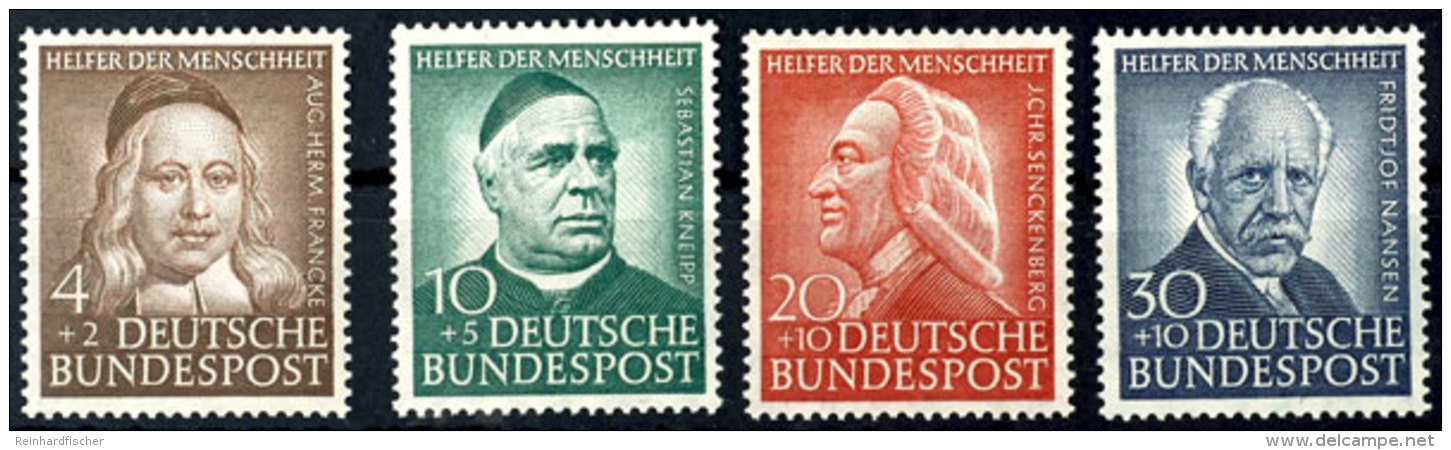 4 Pfg Bis 30 Pfg "Helfer Der Menschheit 1953", Kompletter Satz Zu 4 Werten, Tadellos Postfrisch, Mi. 90.-, Katalog:... - Other & Unclassified