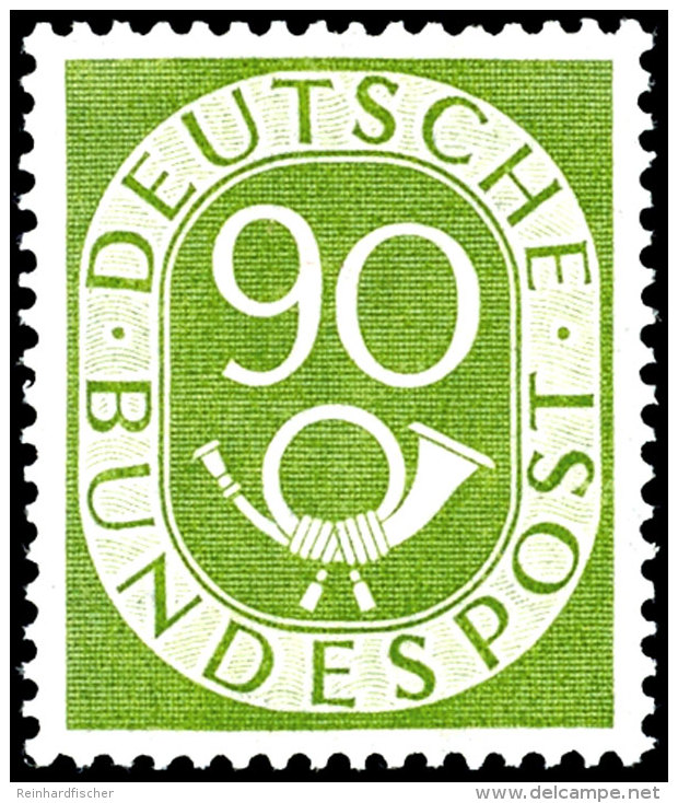 2 Pf. - 90 Pf. Posthornsatz, Tadellos Postfrisch, Die Beiden H&ouml;chstwerte Zu 80 Pf. Und 90 Pf. Gepr. Schlegel... - Other & Unclassified