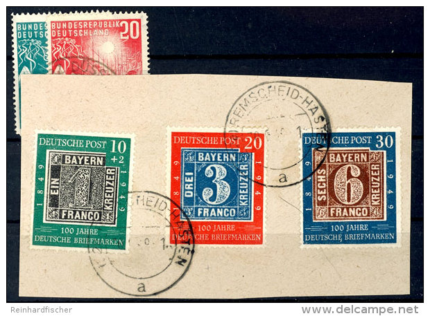 10 Und 20 Pf Bundestag Tadellos Rundgestempelt, Sowie 10+2 Bis 30 Pf "100 Jahre Deutsche Briefmarken" Komplett... - Other & Unclassified