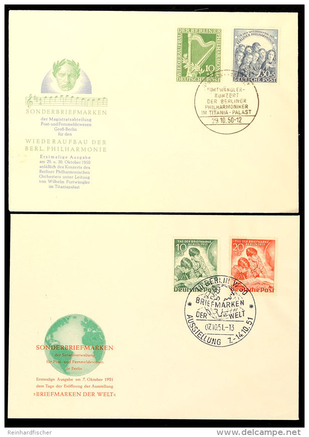 Philharmonie Und Tag D. Marke Je A. Tadellosem FDC Ohne Anschrift, Katalog: 72/73,80/81 FDCPhilharmonic And Day... - Other & Unclassified