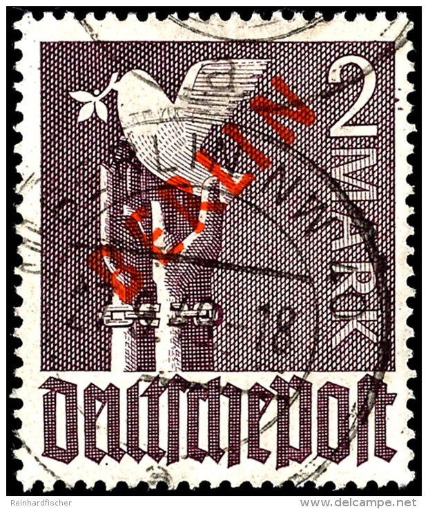 1 Mark Und 2 Mark Rotaufdruck, Tadellos Gestempelt, Gepr. Schlegel D. BPP, Mi. 830.-, Katalog: 33/34 **1 Mark... - Other & Unclassified