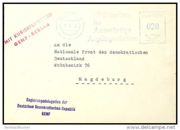 1959, 20 Pfg. Absenderfreistempel Ministerium F&uuml;r Ausw&auml;rtige Angelegenheiten Auf Brief Aus BERLIN NW... - Other & Unclassified