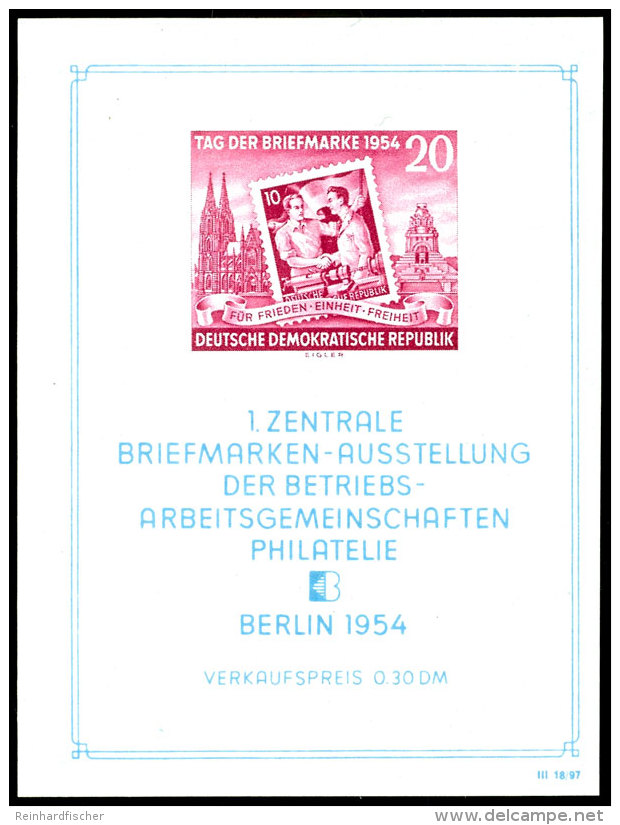 Briefmarkenausstellungsblock Auf Geripptem Papier Mit Wz. 2 X II, Zus&auml;tzlich Mit Plattenfehler "Rahmen Rechts... - Autres & Non Classés