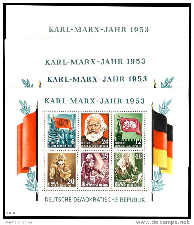 1953, "Marx-Blocks" Kpl. Tadellos Postfrisch, Mi. 360,-, Katalog: Bl.8/9AB **1953, "Marx Souvenir Sheet"... - Autres & Non Classés