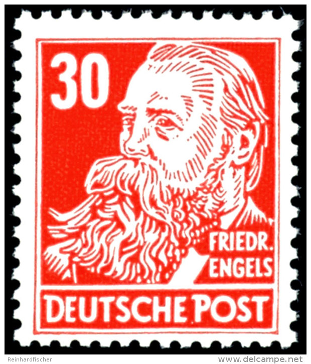 30 Pfg Engels Lebhaftrot Mit Wz. 2 X II, Tadellos Postfrisch, Gepr. Sch&ouml;nherr BPP, Mi. 200,-, Katalog:... - Other & Unclassified