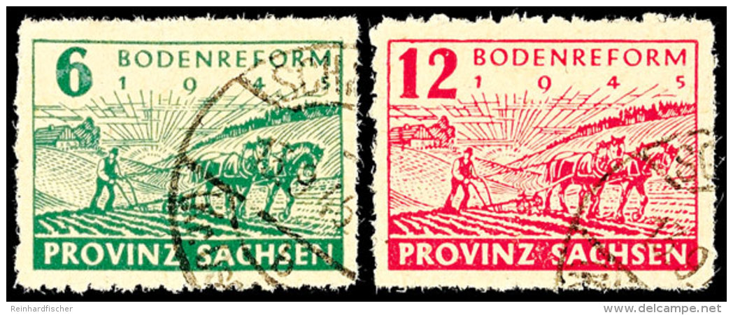 6 Und 12 Pf Bodenreform Tadellos Gestempelt Mit Postmeistertrennung D Des Postamtes Schwanebeck Und Entwertung Von... - Other & Unclassified