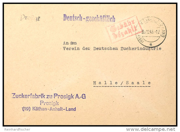 PROSIGK - Brief Vom 17.1.46 Mit Notstempel In Schwarz Und Rotem Geb&uuml;hr-Bezahlt-Stempel, Tadellose Erhaltung,... - Other & Unclassified
