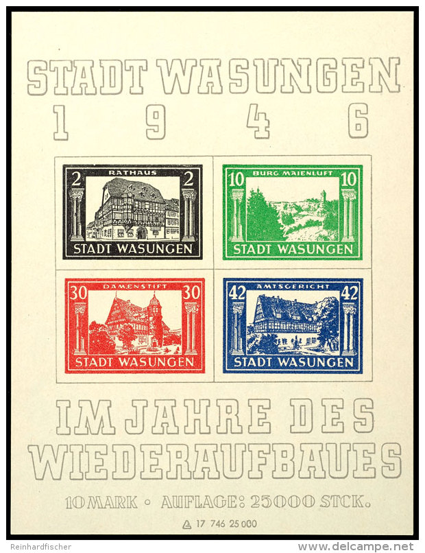 Wiederaufbau-Block, Postfrisch Ohne Gummi, Wie Verausgabt, Katalog: Bl.1 (*)Reconstruction Souvenir Sheet, Mint... - Wasungen