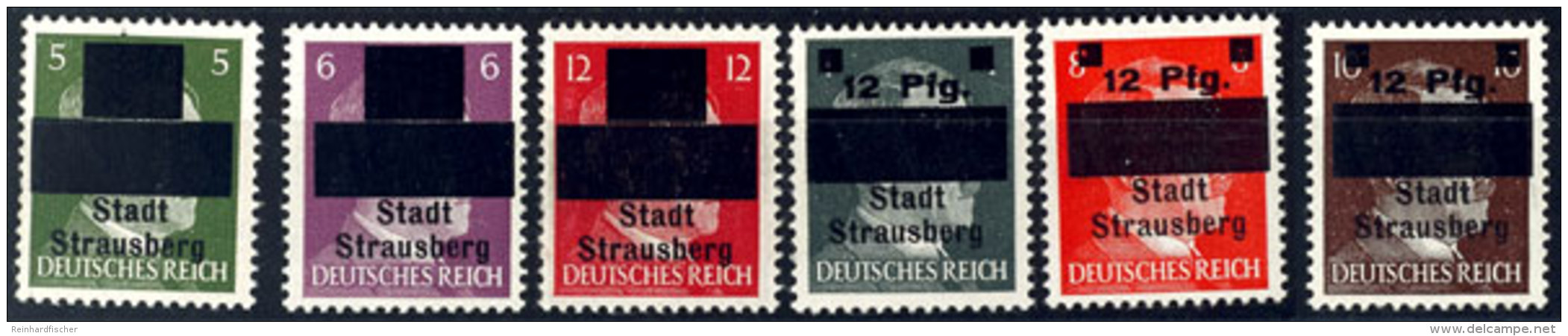 1 Pf. - 12 Pf. A. Hitler Mit Aufdruck, Tadellos Postfrisch, Sign. Sturm, Mi. 200,-, Katalog: 1/6 **1 Pf. - 12... - Other & Unclassified