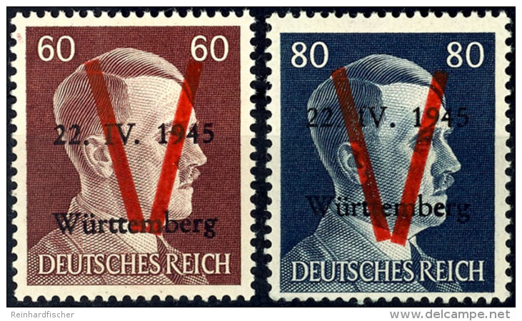 60 U. 80 Pfg Hitler, Tadellos Postfrisch, Sign., Mi. 200.-, Katalog: A/BXII **60 And 80 Pfg Hitler, In Perfect... - Other & Unclassified