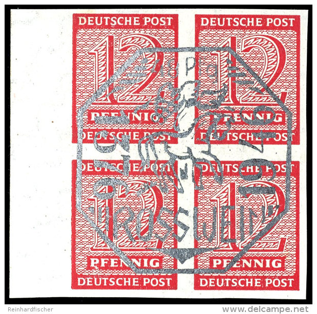 Viererblock "Stadt Ro&szlig;wein", Ungez&auml;hnt, Tadellos Postfrisch, Mi. 800,-, Katalog: 1U **Block Of Four... - Other & Unclassified