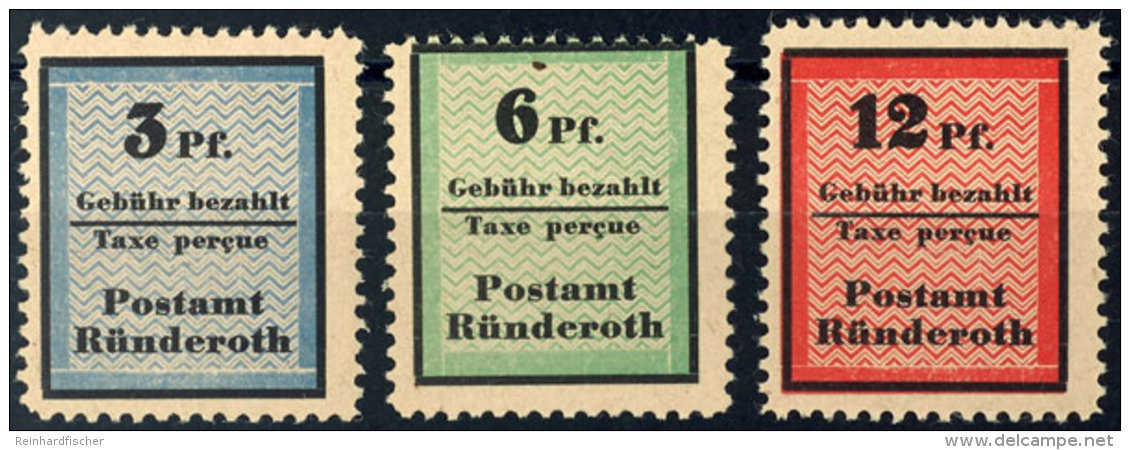 3 Pf. - 12 Pf. Geb&uuml;hrenmarken, Postfrisch, Mi. 105,-, Katalog: I/IIIA **3 Pf. - 12 Pf. Fee Stamps, Mint... - Other & Unclassified