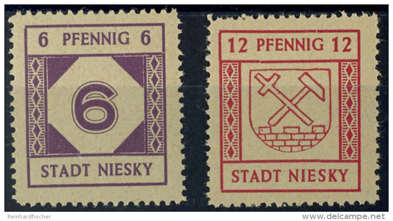 6 Pf. Und 12 Pf. Auf Gelbgrauem Papier, Postfrisch, Katalog: 1/2 **6 Pf. And 12 Pf. On Gelbgrauem Paper, Mint... - Niesky