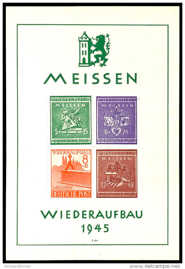 Wiederaufbau-Block, Postfrisch, Mi. 260,-, Katalog: Bl.1 **Reconstruction Souvenir Sheet, Mint Never Hinged,... - Meissen