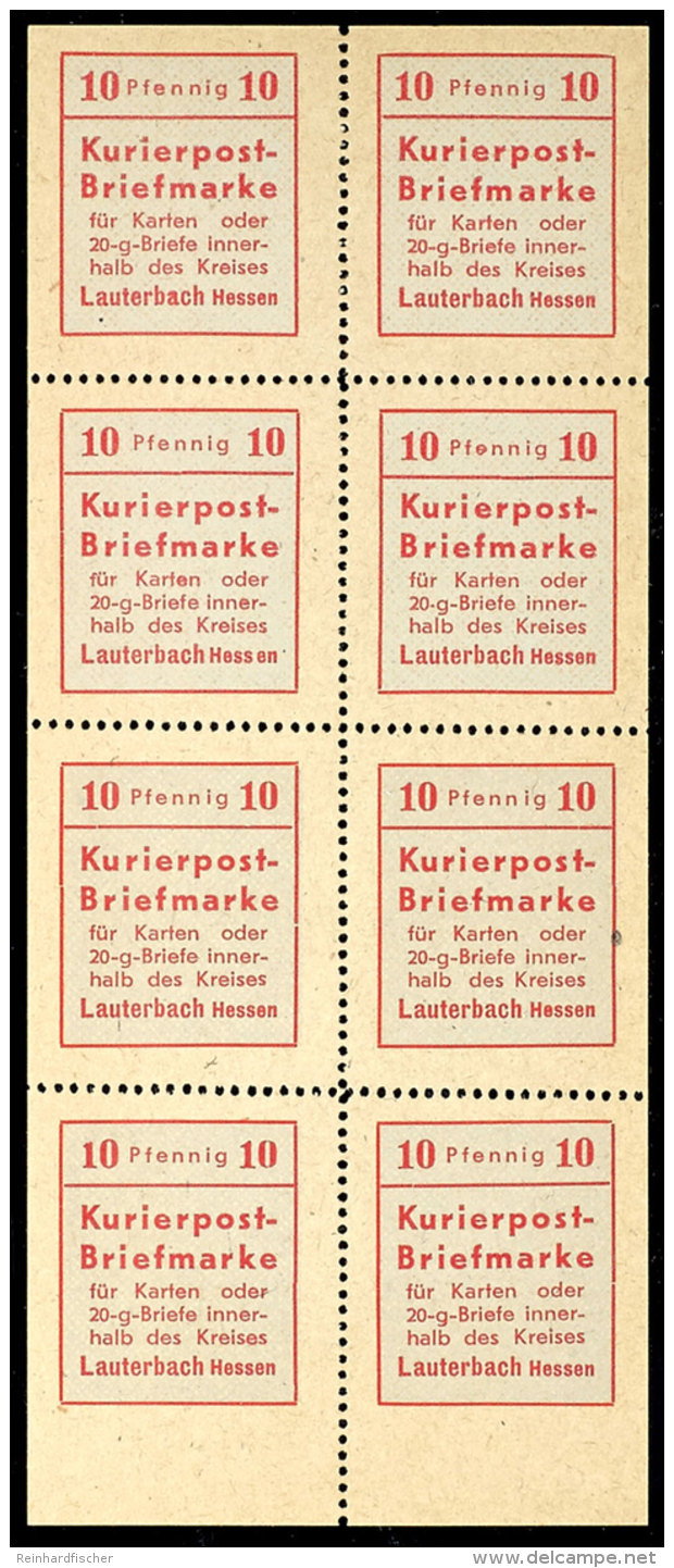 Tadellos Postfrischer Kleinbogen Mit Den Plattenfehlern, Mi. 240,-, Katalog: 1KB **In Perfect Condition... - Lauterbach