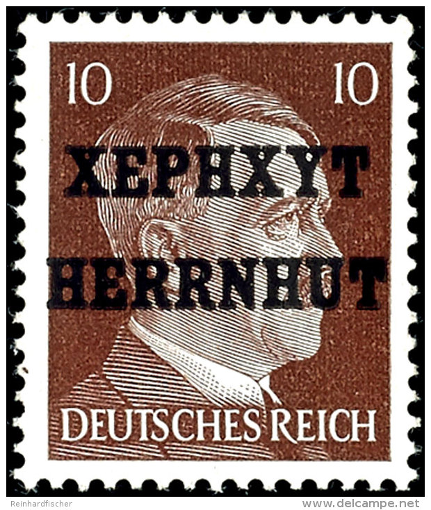 8 Pfg Hitler Mit Lokalem Aufdruck "XEPHXYT HERRNHUT", Tadellos Postfrisch, Mi. 120.-, Katalog: 7 **8 Pfg Hitler... - Herrnhut