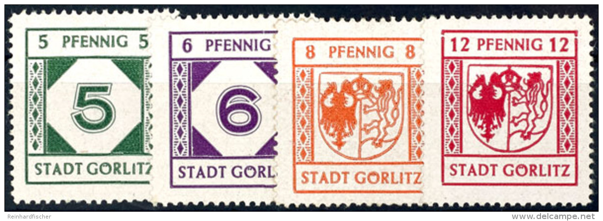 5 Pf. - 12 Pf. Stadtwappen Mit Geriffelter Gummierung, Postfrisch, Mi. 380,-, Katalog: 9/12y **5 Pf. - 12 Pf.... - Goerlitz