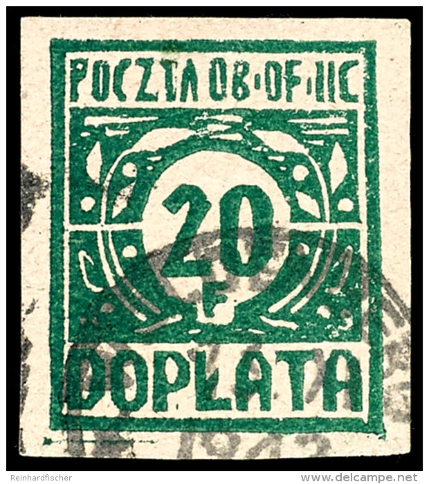 Portomarke 20 Gr. Gr&uuml;n, Gestempelt, Katalog: P 2 OPostage Due Stamp 20 Gr. Green, Used, Catalogue: P 2 O - Other & Unclassified