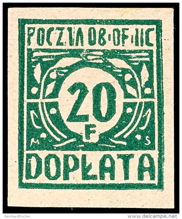 Portomarke 20 Gr. Gr&uuml;n, Ungebraucht O.G., Katalog: P 2 (*)Postage Due Stamp 20 Gr. Green, Unused Without... - Other & Unclassified