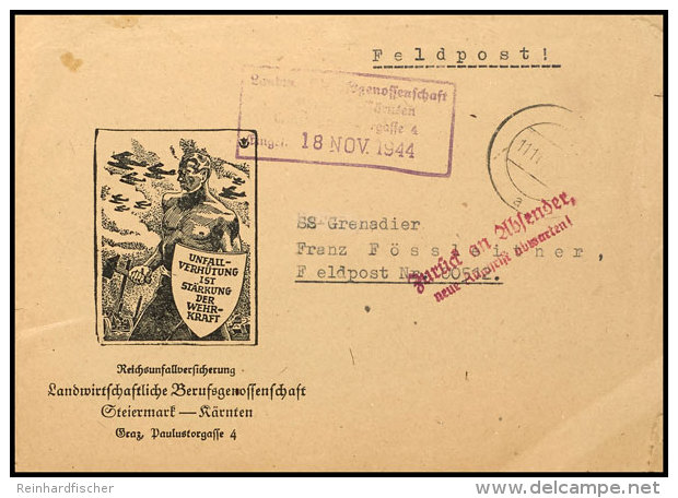 Feldpostbrief Mit Tarnstpl. Vom 11.11.44 An Einen SS-Mann In Der Einheit Feldpost-Nr. 00512 = Stab Und... - Other & Unclassified