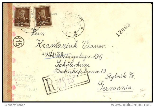 R-Brief Aus Cernauti In Der Bukowina In Rum&auml;nien Vom 30.4.42 Mit Frankatur &uuml;ber Insgesamt 40 Lei Sowie... - Other & Unclassified