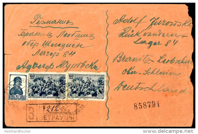 R-Brief Aus Der Sowjetunion Vom 10.3.41 Mit Frankatur &uuml;ber Insgesamt 1,30 Rbl Sowie Mit R&uuml;ckseitigem... - Other & Unclassified