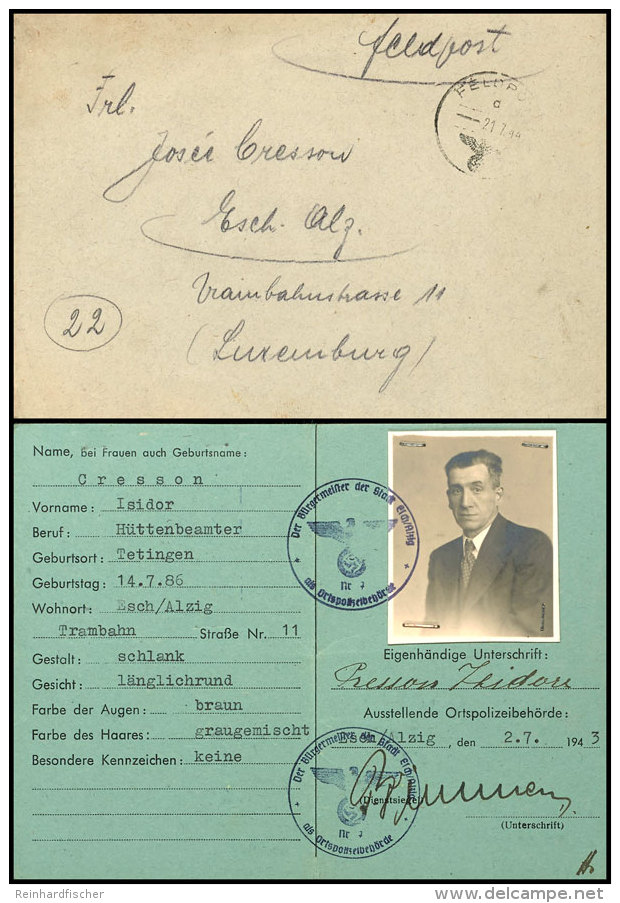 1944, Luxemburger In Der Wehrmach, Feldpostbrief Mit Normstempel "d 21.7.44" Und Kpl. Absendervermerk Nach... - Other & Unclassified
