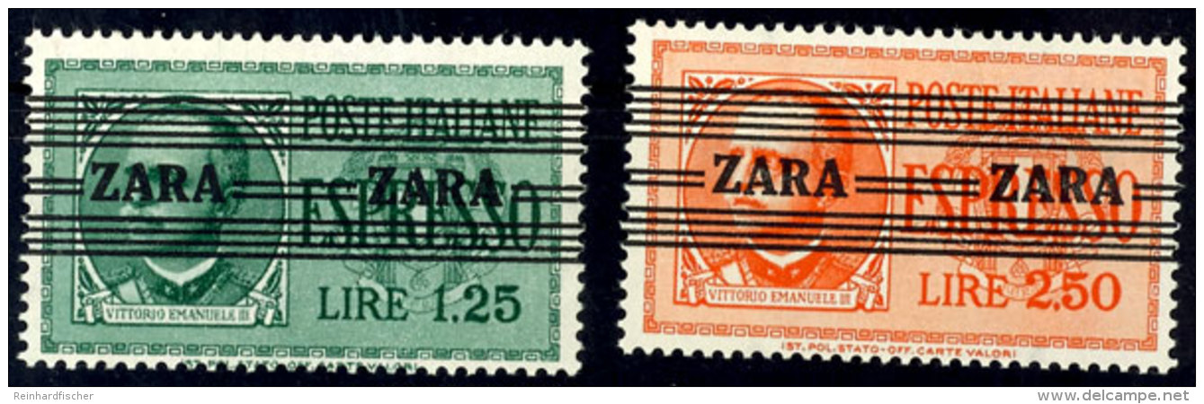 1,25 Und 2,50 Lire Freimarken Mit Aufdruck "Zara", Tadellos Postfrisch, Gepr. Ludin, Mi. 325.-, Katalog: 37/38... - German Occ.: Zara