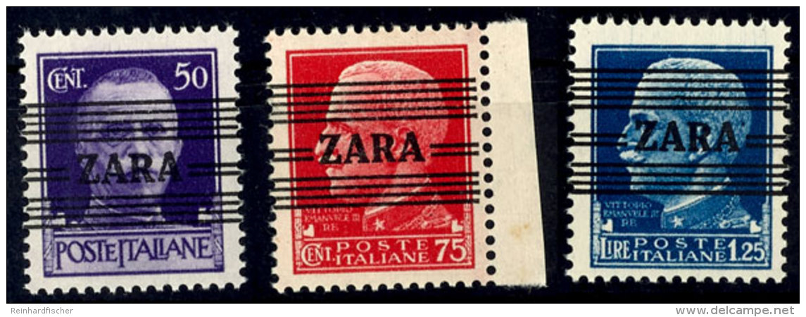 50 C. Bis 1,25 Lire Freimarken Mit  Aufdruck "Zara", Tadellos Postfrisch, Gepr. Krischke BPP, Mi. 150.-, Katalog:... - German Occ.: Zara